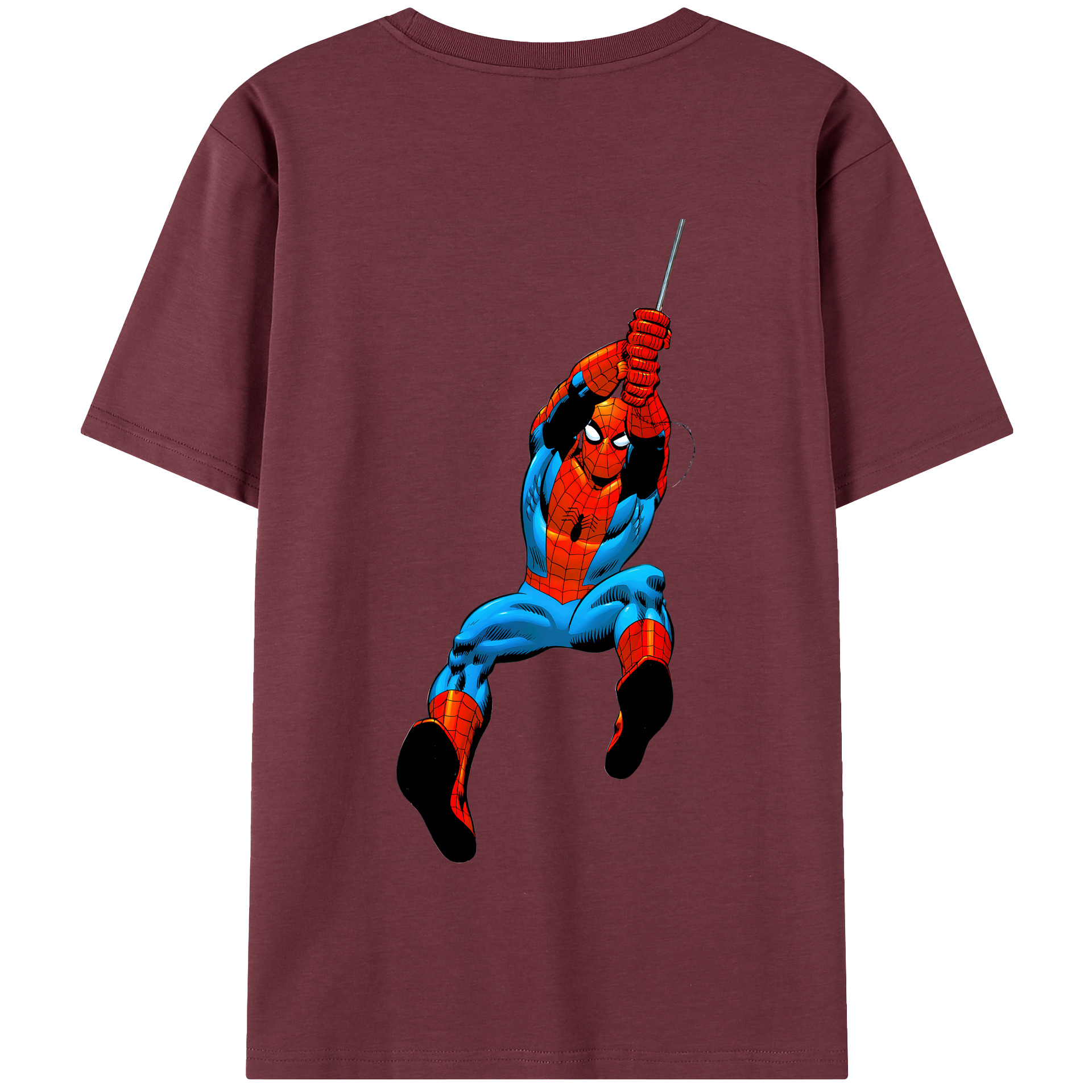 （画像用） Spider Man スパイダーマン 綿100％半袖Tシャツ（背面プリント）